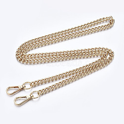 Bag Chains Straps, Iron Curb Link Chains, with Alloy Swivel Clasps, for Bag Replacement Accessories, Light Gold, 1190x9mm(FIND-Q089-011LG)