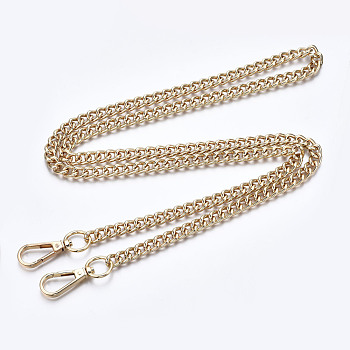 Bag Chains Straps, Iron Curb Link Chains, with Alloy Swivel Clasps, for Bag Replacement Accessories, Light Gold, 1190x9mm