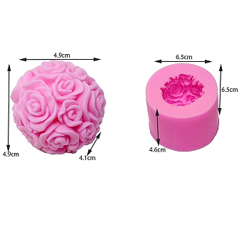 DIY Food Grade Silicone Candle Molds, Resin Casting Molds, For UV Resin, Epoxy Resin Jewelry Making, Flower, Hot Pink, 6.5x4.6cm, Inner Diameter: 4.9x4.1cm