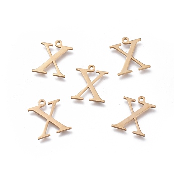 304 Stainless Steel Charms, Greek Alphabet, Golden, Letter.C, 14x12x1mm, Hole: 1.2mm