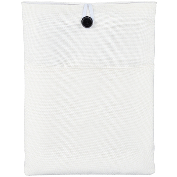 Cotton & Linen Book Sleeve with Button & Front Pocket, Book Protector Fabric Book Covers for Book Lovers, Rectangle, White, 30x23x1.5cm