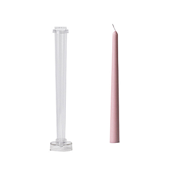 DIY Plastic Taper Candle Molds, Candle Making Molds, for Resin Casting Epoxy Mold, Clear, 5.1x26.8cm, Hole: 2.5mm, Inner Diameter: 2.2cm