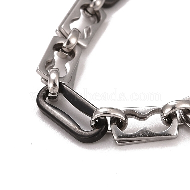 304 bracelet chaînes à maillons ovales en acier inoxydable(STAS-E160-08EBP)-2
