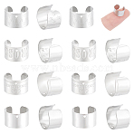 120Pcs 4 Styles 304 Stainless Steel Ear Cuff Findings, Stainless Steel Color, 10~12x6~7mm, Hole: 0.8~1mm, 30pcs/style(STAS-UN0056-32)