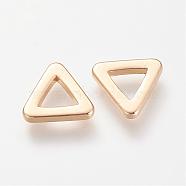 Brass Link Rings, Nickel Free, Real 18K Gold Plated, Triangle, Golden, 10x11.5x2mm(KK-T014-128G)