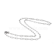 201 Stainless Steel Paperclip Chain Necklace for Men Women, Stainless Steel Color, 20.08 inch(51cm), Wide: 3.5mm(NJEW-I122-11B-P)