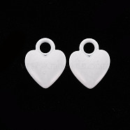 Spray Painted Alloy Charms, Cadmium Free & Lead Free, Heart, White, 14.5x11x4mm, Hole: 3mm(PALLOY-Q433-032J-RS)