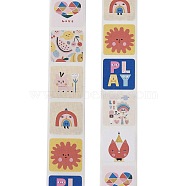 Paper Sealing Stickers, Label Paster Picture Stickers, Colorful, 25x25mm 500pcs/roll(DIY-R084-13A)