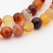 Natural Red Agate Dyed Round Bead Strands, 4mm, Hole: 1mm, about 98pcs/strand, 15.7 inch(G-P070-20-4mm)