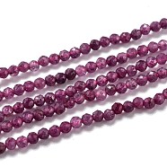 Natural Ruby/Red Corundum Beads Strands, Faceted, Round, 2mm, Hole: 0.3mm, about 170pcs/strand, 15.35 inch(39cm)(G-H266-24A)