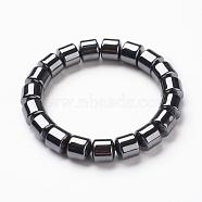 Non-magnetic Synthetic Hematite Beads Stretch Bracelets, 2-1/8 inch(55mm)(BJEW-G556-02)