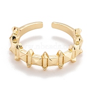 (Jewelry Parties Factory Sale)Brass Cuff Rings, Open Rings, Long-Lasting Plated, Golden, US Size 6 3/4(17.1mm), 2~6mm(RJEW-I077-25P)