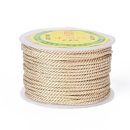 Polyester Milan Cord for DIY Jewelry Craft Making, Wheat, 3mm, about 27.34 yards(25m)/roll(OCOR-F011-D16)
