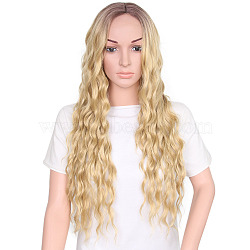 Long & Curly Wigs for Women, Synthetic Wigs, High Temperature Wigs, Blonde, 30 inches(77cm)(OHAR-D007-03D)