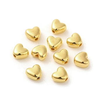 CCB Plastic Beads, Heart, Golden, 7x8x4.5mm, Hole: 1.5mm, about 3125pcs/500g