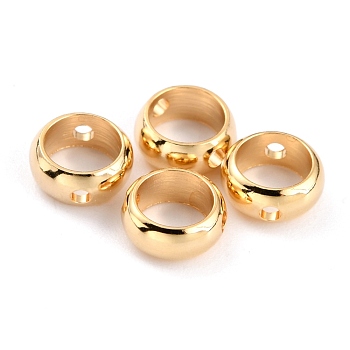 Brass Beads Frames, Long-Lasting Plated, Round Ring, Real 24K Gold Plated, 6x2.5mm, Hole: 1mm