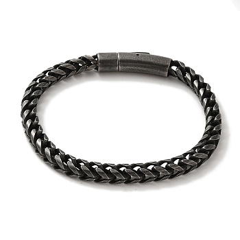 316 Surgical Stainless Steel Wheat Chain Bracelets, Gunmetal, 8-5/8 inch(21.9cm)