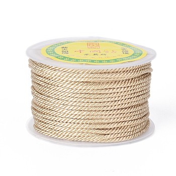 Polyester Milan Cord for DIY Jewelry Craft Making, Wheat, 3mm, about 27.34 yards(25m)/roll