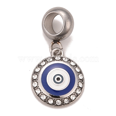 Blue Evil Eye 304 Stainless Steel Dangle Charms