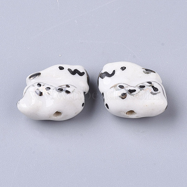 Perles de porcelaine lapin à la main(X-PORC-N004-97)-2