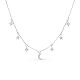 925 Sterling Silver Micro Pave Clear Cubic Zirconia Star Moon Pendant Necklaces(SG6051-2)-1