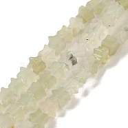 Natural New Jade Beads Strands, Star, 4x4.5x2mm, Hole: 0.8mm, about 102pcs/strand, 15.35 inch(39cm)(G-G085-B38-01)