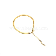 3mm 304 Stainless Steel Flat Snake Dome Herringbone Chain Link Bracelet for Men Women, Golden, 6.46~6.57 inch(16.4~16.7cm)(BJEW-CJC0001-02B)
