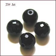 Imitation Austrian Crystal Beads, Grade AAA, Faceted(128 Facets), Round, Black, 10mm, Hole: 0.9~1mm(SWAR-F073-10mm-23)