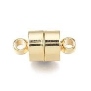 Brass Magnetic Clasps, Nickel Free, Column, Real 18K Gold Plated, 12x6x6mm, Hole: 1.6mm(KK-N231-315)