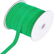 Cotton Twill Tape Ribbons, Herringbone Ribbons, for Sewing Craft, Green, 3/8 inch(10mm)x0.84mm, about 80yards/roll(73.15m/roll)(OCOR-WH0058-35F)