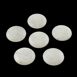 Flat Round Imitation Gemstone Acrylic Beads, White, 22x8.5mm, Hole: 2mm(X-OACR-R051-26)
