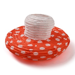 SUPERFINDINGS Paper Chinese Lantern, with Light and Stick, Mushroom, Red, 199x5mm, 4sets/bag(AJEW-FH0001-22)