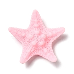 Opaque Resin Sea Animal Decoden Cabochons, Starfish, Pink, 39x40x9mm(RESI-M039-05E)