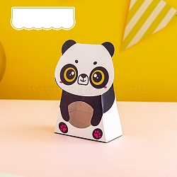Paper Animal Shape Boxes, with Clear Window, Gift Biscuit Candy Packing Box, Panda, 5.2x10.4x15.5cm(PAAG-PW0012-19D)