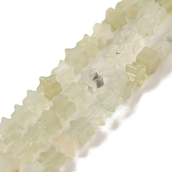 Natural New Jade Beads Strands, Star, 4x4.5x2mm, Hole: 0.8mm, about 102pcs/strand, 15.35 inch(39cm)