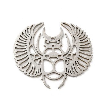 304 Stainless Steel Pendants, Laser Cut, Bat with Wing Charm, Stainless Steel Color, 39.5x44.5x1.5mm, Hole: 2mm