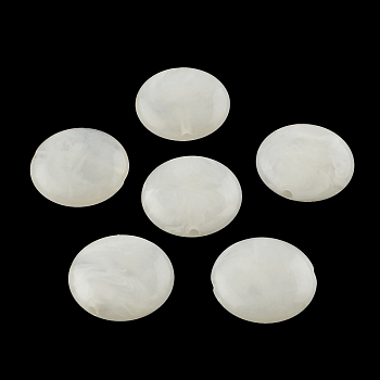 Flat Round Imitation Gemstone Acrylic Beads, White, 22x8.5mm, Hole: 2mm