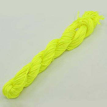 Nylon Thread, Nylon Jewelry Cord for Custom Woven Bracelets Making, Yellow, 2mm, about 13.12 yards(12m)/bundle, 10bundles/bag, about 131.23 yards(120m)/bag