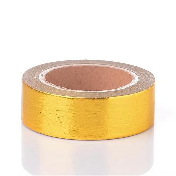DIY Scrapbook Decorative Paper Tapes, Adhesive Tapes, Gold, 15mm, 10m/roll