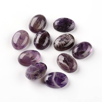 Oval Natural Amethyst Cabochons, 18x13x6mm