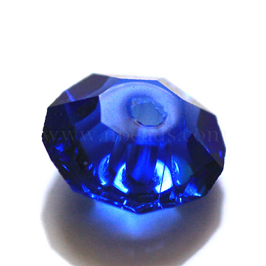 6mm Blue Flat Round Glass Beads