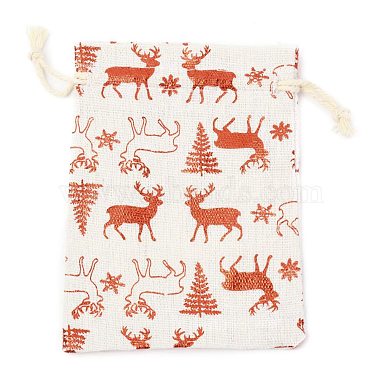 Christmas Theme Cotton Fabric Cloth Bag(ABAG-H104-B17)-2