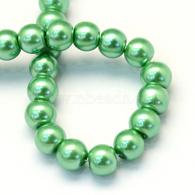 Baking Painted Pearlized Glass Pearl Round Bead Strands(HY-Q330-8mm-69)-4