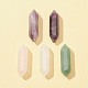 5Pcs 5 Styles Natural Mixed Gemstone Double Terminal Pointed Pendants(G-FS0005-57)-4