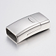 Rectangle Smooth Surface 304 Stainless Steel Magnetic Clasps with Glue-in Ends(STAS-I037-33)-1