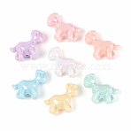 Opaque Acrylic Beads, AB Color Plated, Horse, Mixed Color, 25x30x14mm, Hole: 2.7mm, about 142pcs/500g(OACR-N150-16)