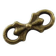 Tibetan Style Bowknot Links connectors, Cadmium Free & Nickel Free & Lead Free, Antique Bronze, 16mm long, 6mm wide, 3.5mm thick hole: 2mm(X-MLF0975Y-NF)