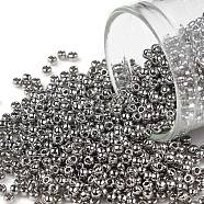 TOHO Round Seed Beads, Japanese Seed Beads, (713) Olympic Silver Metallic, 11/0, 2.2mm, Hole: 0.8mm, about 1110pcs/10g(X-SEED-TR11-0713)