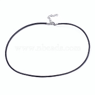 Polyester Cord Necklace Making, with 304 Stainless Steel Lobster Claw Clasps and Extender Chains, Stainless Steel Color, 18.5 inch(47cm), 3mm(X-NJEW-P227-01P-B)