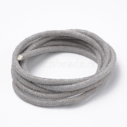 Faux Suede Cords, Faux Suede Lace, Silver, 3x3mm, about 1.09 yards(1m)/strand(LW-T001-01)